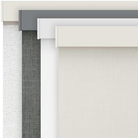 AOSKY Linen Roller Blinds Shades for Indoor Windows Pull Down Cordless Blackout Black Out Window Shade 32 Inch Blinds for Home Beige