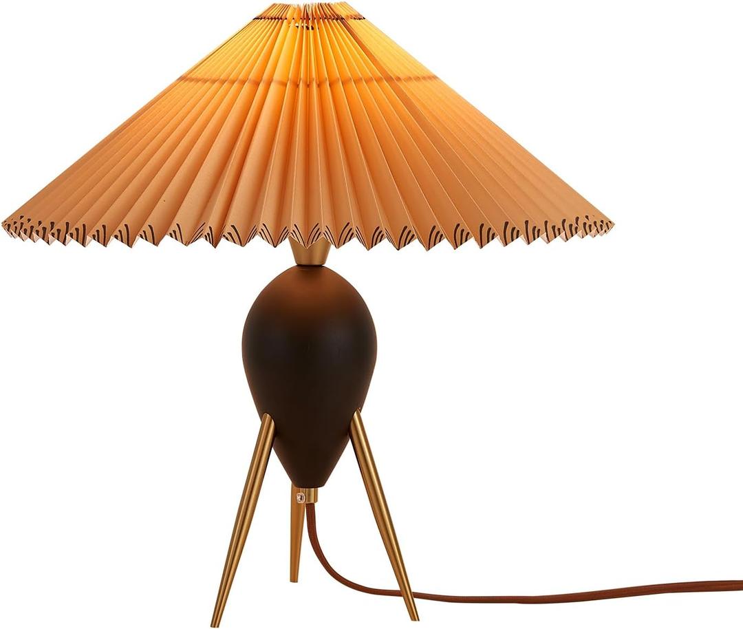 Black Wood Table Lamp Desk Lamp for Living Room Home Office, Modern Nightstand Table Lamp for Bedroom, Farmhouse Vintage Decorative Bedside Lamp