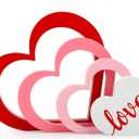 COCHIE Wooden Hearts Valentine's Day Decorations Indoor, Wood Heart Blocks Tiered Tray Decor Set of 4, Red Pink White Valentine Decoration for Table Desk Home Party Office Shelf Door (Solid Color)