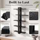 Pinkunn Floating Shelves for Wall, 5 Tier Wall Mounted Shelf Unit with 19.7 Inch Pine Wood Shelves and Black Frame, Decorative Plant Photo Book Display Shelf for Living Room Bedroom Bathroom, 39.76 inches x 6.3 inches x 6.3 inches