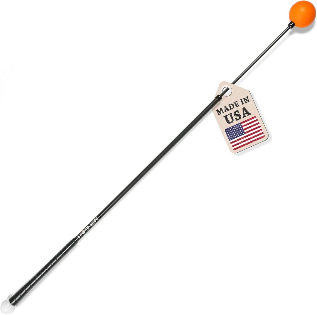 Orange Whip Golf Swing Trainer Aid Patented & Made in USA for Improved Rhythm, Flexibility, Balance, Tempo, and Strength *American Made*, 47"