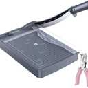 12 Inch Guillotine Paper Cutter, 12 Sheet Capacity Paper Trimmer Slider for Cardstock, Scrapbooking, Photo, Office, Classroom, Studio (Gray)