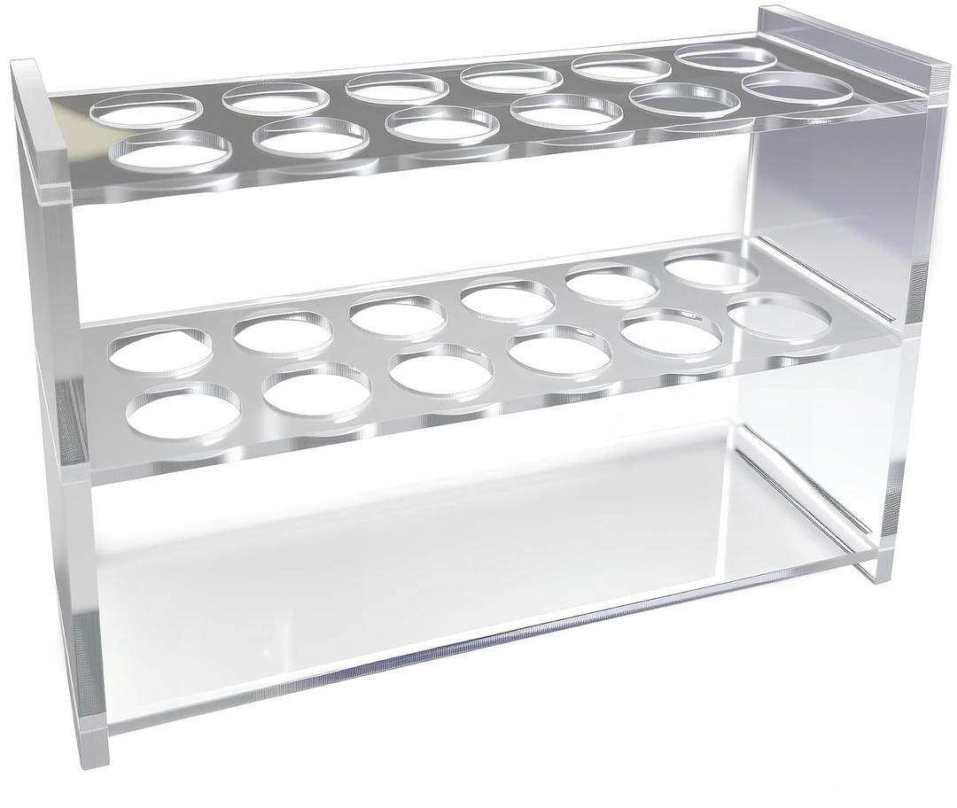 Plastic Test Tube Rack,12 Slots Acrylic Test Tube Holder for 25ml Tubes Lab Tube Racks Plant Propagation Station Holder Pen Holder,21mm/0.83inch Diameter (25ml)