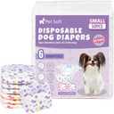 Pet Soft Female Dog Diapers - Disposable Doggie Diapers with Wetness Indicator, Puppy & Cat Diaper Super Absorbent, Fit for Female Dog in Heat or Incontinence, 50pcs (S, Mixed)