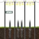 String Light Poles for Outside 4 Pack, 10.5 Feet Outdoor String Lights Poles for String Lights, Backyard Patio Light Poles for Bistro Party Wedding, Metal Outdoor String Light Pole