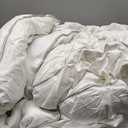 Serta Goose Feather Down Fiber Cotton Comforter Queen Size - 100% Cotton Duvet Insert - Hotel Luxury Hypoallergenic Bedding Comforter Extra Warmth 90 x 90 Inch White