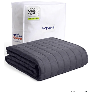 YnM 12lbs Weighted Blanket for Adults, Breathable Heavy Bed Throw Blanket with Cooling Glass Beads for All Season Use, Ideal for ~110lbs (48x72 Inches, Twin/Full, Dark Grey)