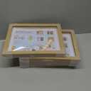 4 Pack Kids Art Frames 8.5x11 Inch Kids Artwork Flip Frame Changeable for Picture Display, Children School Drawing Projects Storage, Horizontally Vertically Wall Hanging, Front Opening, Wood