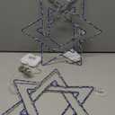 Meonum 2 Pack Hanukkah Decorations Window Lights, 8 Modes Blue White Chanukah LED Silhouette Lights Battery Operated with Timer for Jews Judaism Synagogue Passover Hanukkah Party Decor(Star of David)