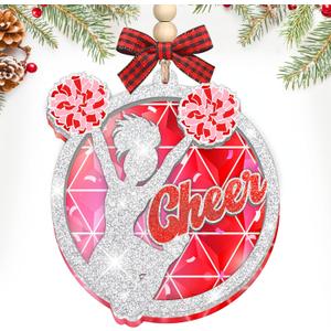 HEXMOZ Cheer Ornaments for Christmas Tree - Cheerleading Ornament for Women, Cheerleaders, Girls - Cheerleader Ornament Present Ideas, Xmas Ornaments Holiday Decorations 2025