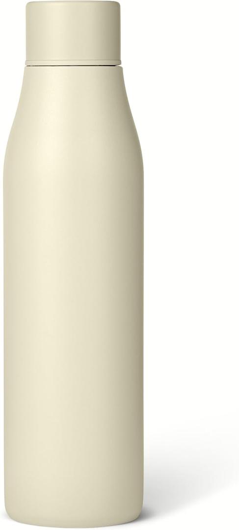 Amazon Basics Insulated Stainless Steel Water Bottle, Leak-Proof, Double-Wall, 20 oz., BPA-Free, Ivory
