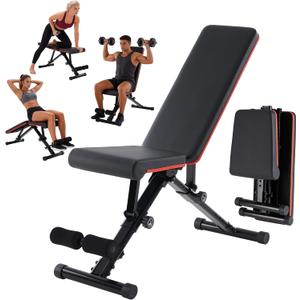 Adjustable Weight Bench, Workout Bench 795 lbs Capacity with 72 Multi-Position Settings, Foldable Incline Decline Flat Exercise Bench for Bench Press, Sit Up, and Strength Training