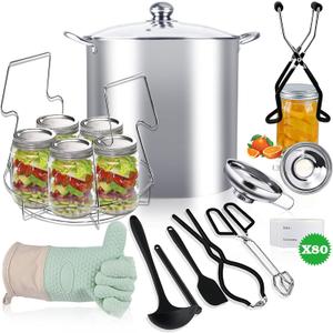 Canning Pot-Canning Supplies Starter Kit, Stainless Steel Canning Tool KitWater Bath Canner with Rack for Canning