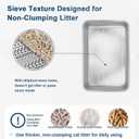 XXL 23.6" L x 15.7" W x 8" H Stainless Steel Sifting Litter Box for Pine Pellets, Metal Litter Pan for Big Cats, Non Clumping Sifter Litter System with Liners Scoop, Odor Control, Easy Clean