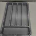 Aujen Silverware Organizer - Expandable Kitchen Drawer Organizer, Adjustable Utensil Organizer, Cutlery Tray for Forks, Knives, Multipurpose Kitchen Organizers and Storage Solution, Grey, Medium