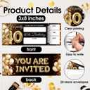 Let's Party Birthday Invitations, 40th Birthday Invites For Women Men, Gold Balloon Theme, 20 Invitations with 20 Envelopes, Party Favors Supplies Decorations(38inches) A08