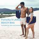 PoVwlty Rubber Beach Bag for Men & Women, Water-resistant Travel Tote Bag for the Beach Boat Pool