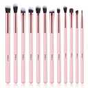 MSQ Eye Makeup Brushes Set with Soft Synthetic Hairs & Real Wood Handle for Eyeshadow, Eyebrow, Eyeliner, Blending (Pink), 7 pcs