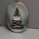 GWFSJYU Christmas Tree Framed Oval Wall Art Decor, Rustic Winter Christmas Pine Tree Canvas Prints Wall Art,Vintage Xmas Trees Hanging Decor for Bathroom Bedroom Living Room, 8.7x11.3inch