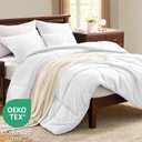CozyLux Queen Size Comforter Sets White - 3 Pieces Box Stitched Queen Bed Set for All Seasons, Soft Lightweight Bedding Sets with 1 Down Alternative Comforter and 2 Pillow Shams