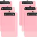 6 Pack Pink Small Clipboard, 9 x 6 Half-Letter Size for Classroom, Students, Teacher, Nurse, A5 Mini Clip Board with Low Profile Clip, Office & School Supplies