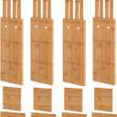 4.4" High Drawer Dividers with Inserts, Bamboo Drawer Dividers for Clothes, Expandable from 12-17.5", Adjustable drawer organizer for Bedroom, Kitchen & Office, 4 Dividers with 8 Insert.