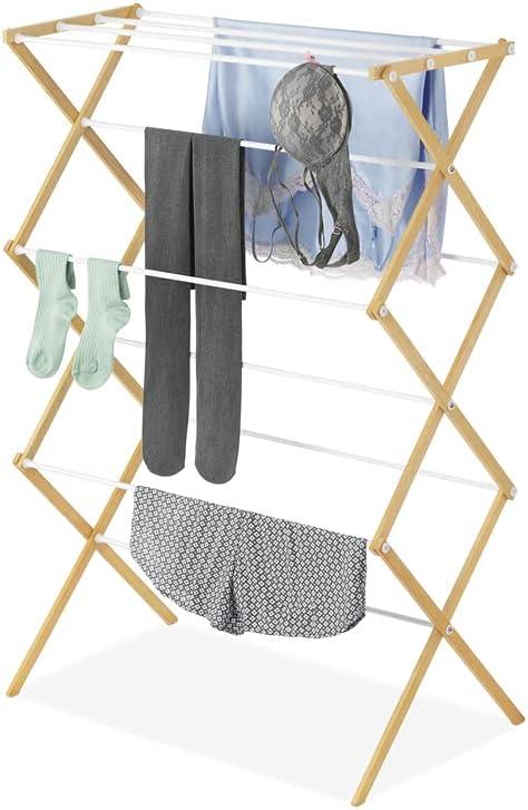 Whitmor Natural Wood Drying Rack (Wood & White)