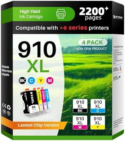 910XL Ink Cartridges Combo Pack Replacement for HP 910XL Work with OfficeJet 8015e 8022e 8010 8022 OfficeJet Pro 8025e 8028e 8035e 8020 8025 8028 8030 8035 Printers 4 Pack (Black Cyan Magenta Yellow)