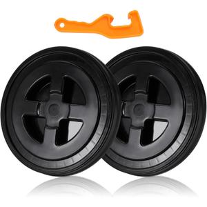 2 Pieces 5 Gallon Bucket Lid with Bucket Lid Opener,Plastic Storage Bucket Leak-Proof Screw Seal Lids,Pet Food Storage Container Lid for Home Paint Storage Buckets (Black) 2 Pieces 5 Gallon Bucket Lid with Bucket Lid Opener,Plastic Storage Bucket Leak-Proof Screw Seal Lids,Pet Food Storage Container Lid for Home Paint Storage Buckets (Black)