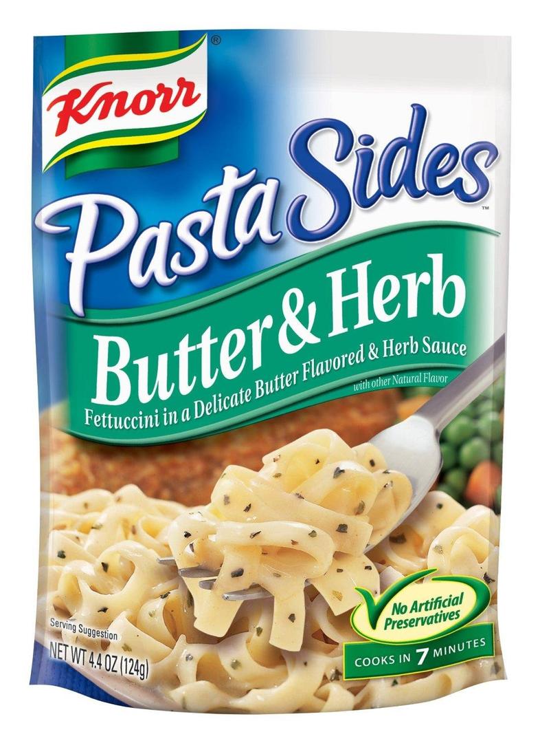 2 x Knorr Pasta Sides: Butter & Herb Fettuccini (Pack of 4) 4.4 oz Bags