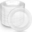 GGYKJSK 180-Pack 6-Inch Clear Plastic Dessert Plates Disposable - Small Appetizer Desert Plates for Wedding, Party, Cake Serving - BPA-Free Disposable Plates Bulk