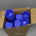 120 Pcs Cage Cups Chicken Birds Feeder Cups Plastic Hanging Chicken Feeders and Waterers 8 oz Feeding Bowl for Gamefowl Supplies Pet Pigeon Poultry Parrot Parakeet Rooster Rabbit(Blue)