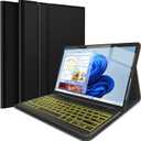 Microsoft Surface Pro 8-13 Inch Backlit Keyboard Case, 7 Colors Backlight Magnetic Detachable Wireless Keyboard with Premium PU Cover Case for Surface Pro 8 13" 2021 Tablet