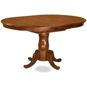 Amazon.com - Furnifact Oval Dining Table  Solid Wood Expandable Round Table for 6 with 18" Butterfly Leaf, Classic Pedestal Base for Kitchen and Dining Spaces - Tables
