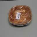 Elsjoy 8 Pack 8 Inch Wooden Woven Salad Bowl, Reusable Square Serving Bowl Woven Wood Mixing Bowl Set, Unbreakable Snack Bowls for Salad, Fruits, Snacks