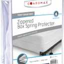 Guardmax Heavy Duty Vinyl Box Spring Cover - Twin XL Size Waterproof Breathable Zippered Box Spring Encasement - 6 Side Absorbent Boxspring Protects Against Bed Bugs, Dust Mites, Spills, and Stains.