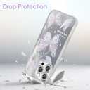 Case for iPhone 15 Pro, Built-in Glitter Camera Lens Cover, Shiny Silver Colorful Butterfly Design for Women Girls, Cute Slim Soft TPU Edge Shockproof Protective Phone Cases 6.1 Inch