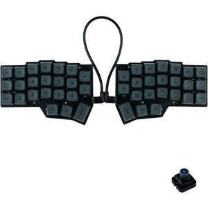 SZRKBD Ergonomic Split Capacitive Keyboard, Topre-Style Electrostatic Switches, Compact 46-Key Corne 40% Layout, VIAL Fully Programmable Wired Keyboard for Typist, Coders & Office Workers (35g Black)