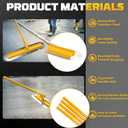 KJE Stainless Steel Bull Float Concrete Tools 48"x12" inch,Round End, Board Kit trowel Tool Cement Tools Float Bracket Concrete Tools with 48 inch Handles x 4, Screeding and Finishing Tool Kit