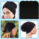 4 Pieces Unisex Dreadlock Cap, Black Long Hair Dreads Caps Head Wraps Hair Accessories Sleeping Loc Bonnet for Men and Women (Black)