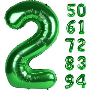 Green 2 Balloon, Number Balloons 40 Inch, 2nd Balloon Number Birthday Decorations, Second Two Birthday Party Supplies, Number 2 Balloon, St. Patrick's Day Games Theme Decorations