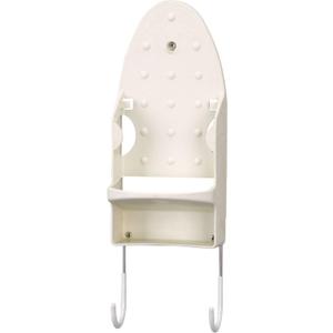 Household Essentials 166-1 Iron Wall Mount with Attached Ironing Board Hooks,White
