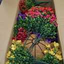 2 Sets Artificial Hanging Flower for Outdoors, Fake Hanging Basket for Outside,2 Hanging Basket with 26 Pcs Faux Silk Flowers for Porch, Balcony and Patio Decor(Mixed)