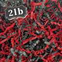 ZEBMOON 2 LB Black Red Crinkle Cut Paper Shred Filler Great for Gift Wrapping, Basket Filling, Birthday, Wedding, Halloween, Thanksgiving, Christmas Day, New Year Party Decorations Filling Supplies