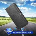 Compatible with Motorola Moto G53 5G/G13/G23 Wallet Case Tempered Glass Screen Protector and Leather Flip Cover Card Holder Stand Cell Accessories Phone Cases for G 13 23 4G 53G 53 Women Men Black