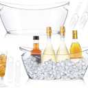 2Pcs Ice Bucket, 5.5L Clear Acrylic Champagne Bucket, Large Ice Buckets for Parties, Champagne Beverage Tubs, Mimosa Bar Supplies with 12Pcs Champagne Flutes, 2Pcs Ice Scoops, 2Pcs Bottle Openers