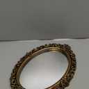 Oval Vintage Mirror 9 x 12.6 Inches Antique Retro Mirrors for Wall Small Decorative Hanging Mirror for Makeup Bedroom Living Room Dresser Tabletop Tray Victorian Wall Decor(Vintage Gold)