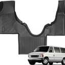 Floor Mats Fit for Ford Econoline Van E-Series 2025-2007 E150/E250/E350/E450, All Weather TPE Carpet Rubber Custom Fit Front Row Mat, Interior Vehicle Accessories Van Floor Liner, Black