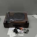 Vinyl Record Player with Speakers,3 Speed Turntable with Bluetooth, Aux, Headphone Jack, RCA Output and Auto Stop,Mirror Vintage Wooden Walnut