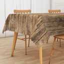 Brown Wood Grain Rectangle Tablecloth 70x120 Inch Rustic Natural Wooden Fabric Table Cloth Polyester Wrinkle and Oil Resistance Reusable Table Cover for Cottage Garden Theme Party Dining Decor